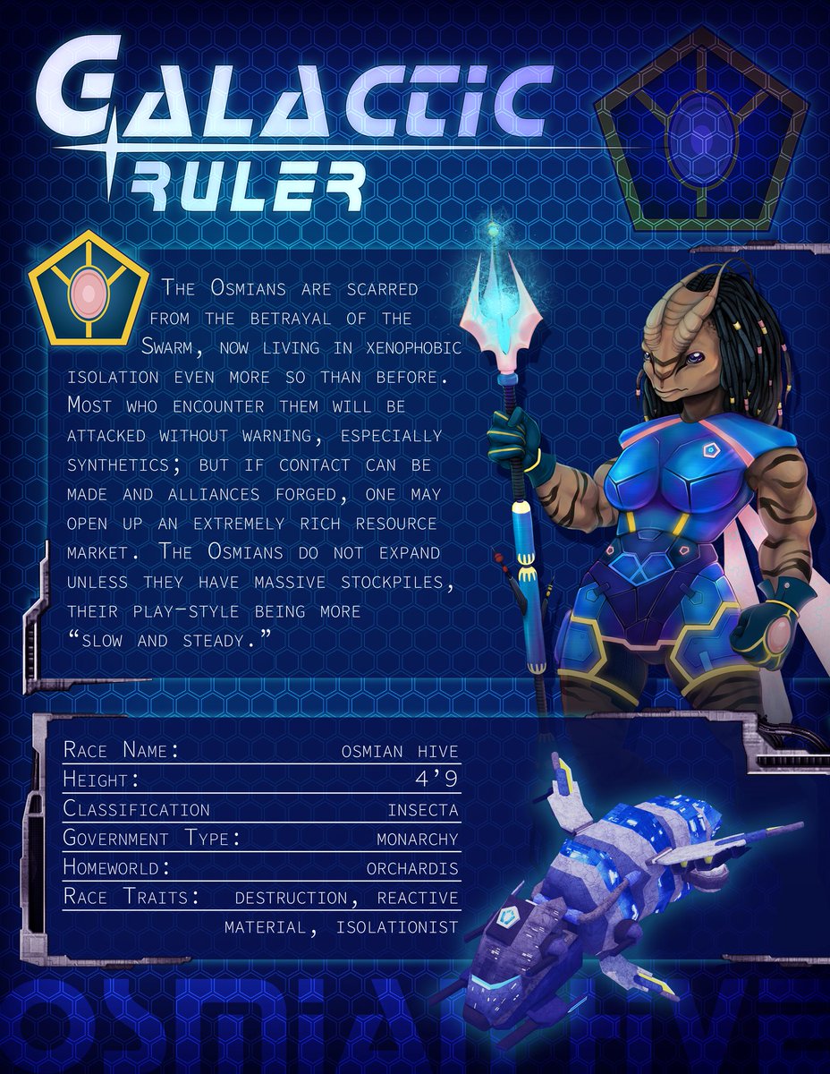 Calliko's tweet photo. #GalacticRuler Character: Osmian #conceptart and promo art! She's one of my faves for sure and wanted to share this with the internet!! Game coming soon, available to wishlist on Steam 🥰 https://t.co/4KtOQ2Nazu