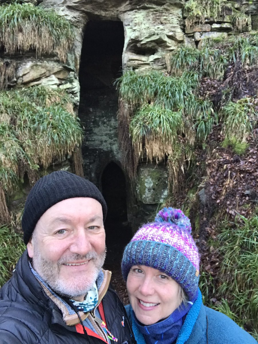 LikeOldTat's tweet photo. Lush blustery walk around the C18th #HartburnGrotto (Adam and Eve sat in the niches) and surrounding countryside. The #AncientRoman #DevilsCauseway ran through here @DrJEBall @_RomanBritain @TrimontiumTrust @Dougwriter https://t.co/SK8NRolcz6