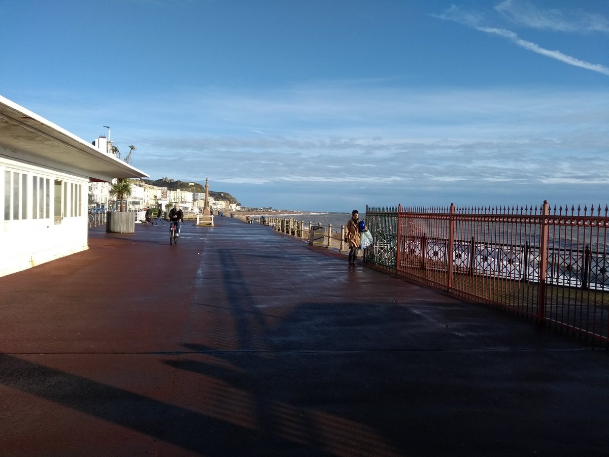 Waiting on the prom  in #hastings to meet my walking group from <a href="/OneYouESussex/">One You East Sussex</a> half an hour after the departure of #stormbrendan. What a day for a walk! 😁