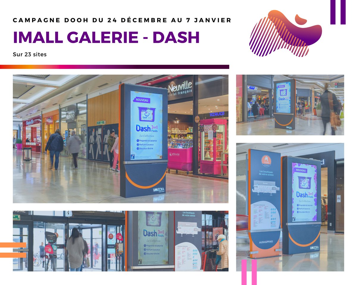 Imediacenter_'s tweet photo. 👉 Retour en images sur l’une de nos campagnes #DOOH, présente sur 23 sites💥
Ici, c'est #Dash qui nous a fait confiance pour la promotion de ses nouvelles capsules de lessive ✨
#IMEDIACENTER #IMALL #marketing #régie #shopper #shoppermarketing #digital #hypermarket #retail #ad https://t.co/7lJ7EvehnB