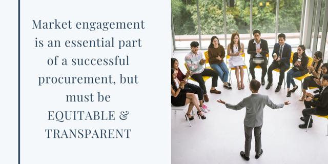 southlakehlth's tweet photo. #ProcurementPioneers: @CAHOhospitals myth - health service providers are not allowed to talk to vendors during procurement.

Fact: Engagement is part of a successful process. Orgs can structure equitable and transparent sessions w/ vendors before &amp; during #InnovationProcurement. https://t.co/dJFSPrtDPq