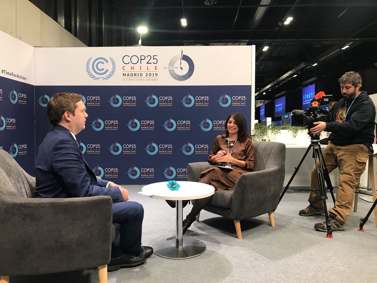 adaptationfund's tweet photo. The #AdaptationFund appeared on @UNFCCC's #ClimateActionStudio at #COP25 in Madrid last month. @Oll1ka1nen discusses ways AF is helping to efficiently mobilize #climatefinance to help vulnerable developing countries adapt to #climatechange: https://t.co/dmCClWWbKo #TimeforAction https://t.co/3hpzf18J3s