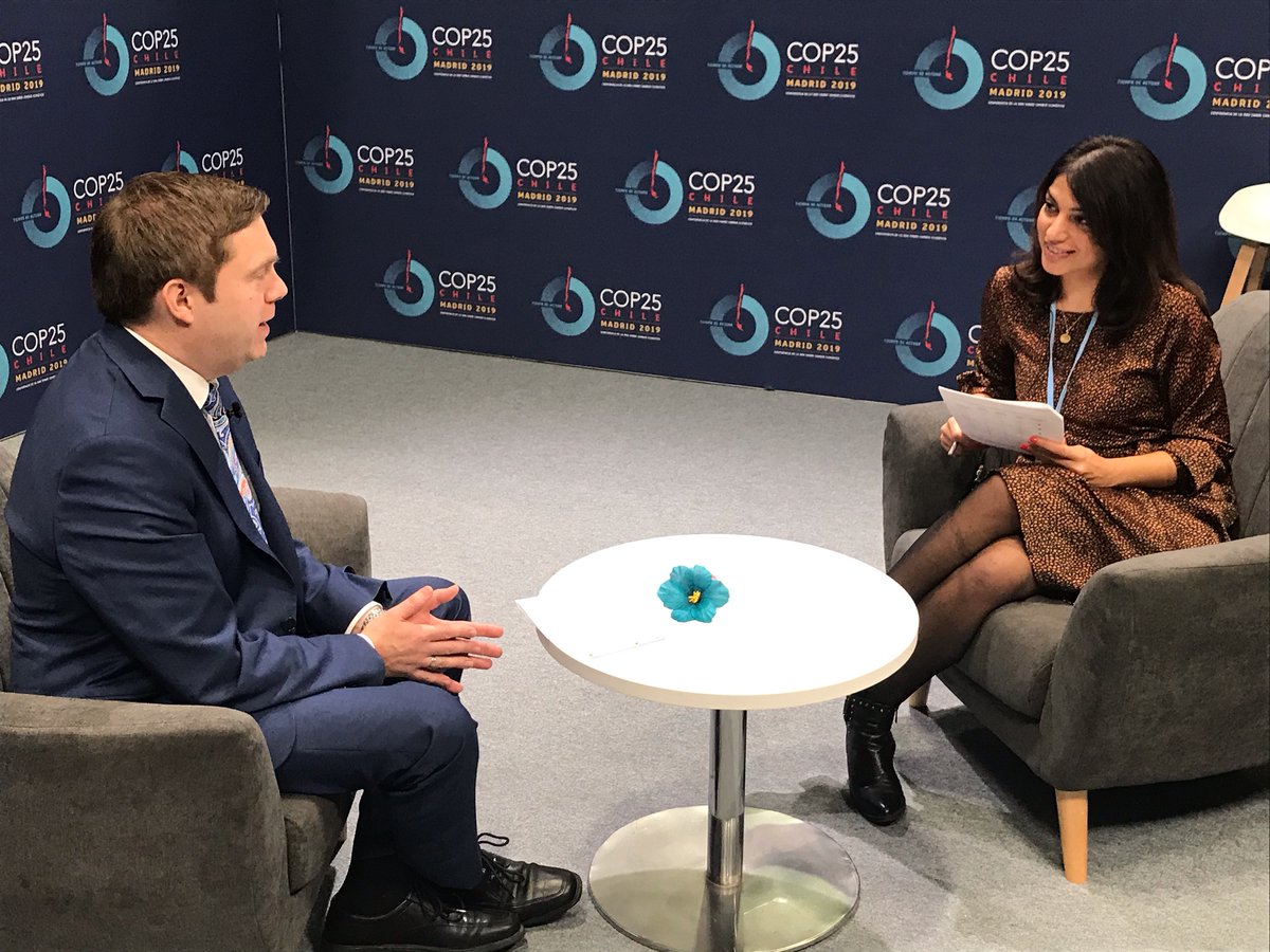 adaptationfund's tweet photo. The #AdaptationFund appeared on @UNFCCC's #ClimateActionStudio at #COP25 in Madrid last month. @Oll1ka1nen discusses ways AF is helping to efficiently mobilize #climatefinance to help vulnerable developing countries adapt to #climatechange: https://t.co/dmCClWWbKo #TimeforAction https://t.co/3hpzf18J3s