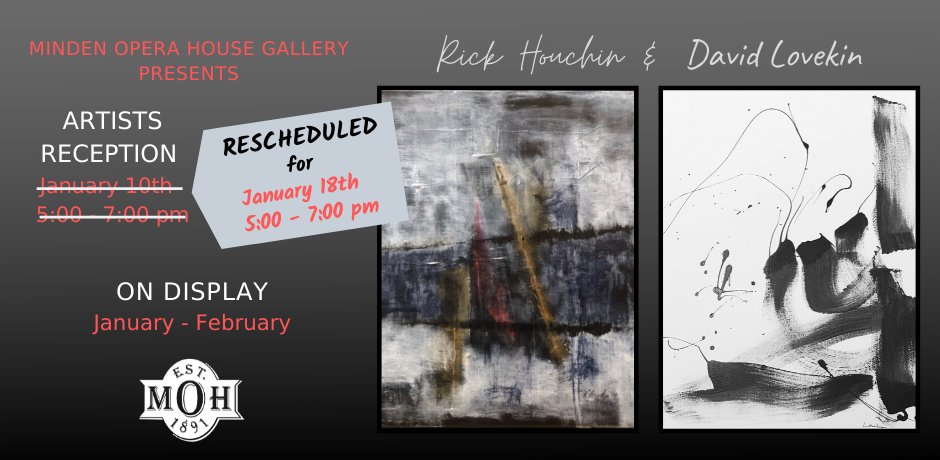 The Artist Reception originally scheduled for last week has been moved to THIS SATURDAY from 5-7 pm. Join us!!
