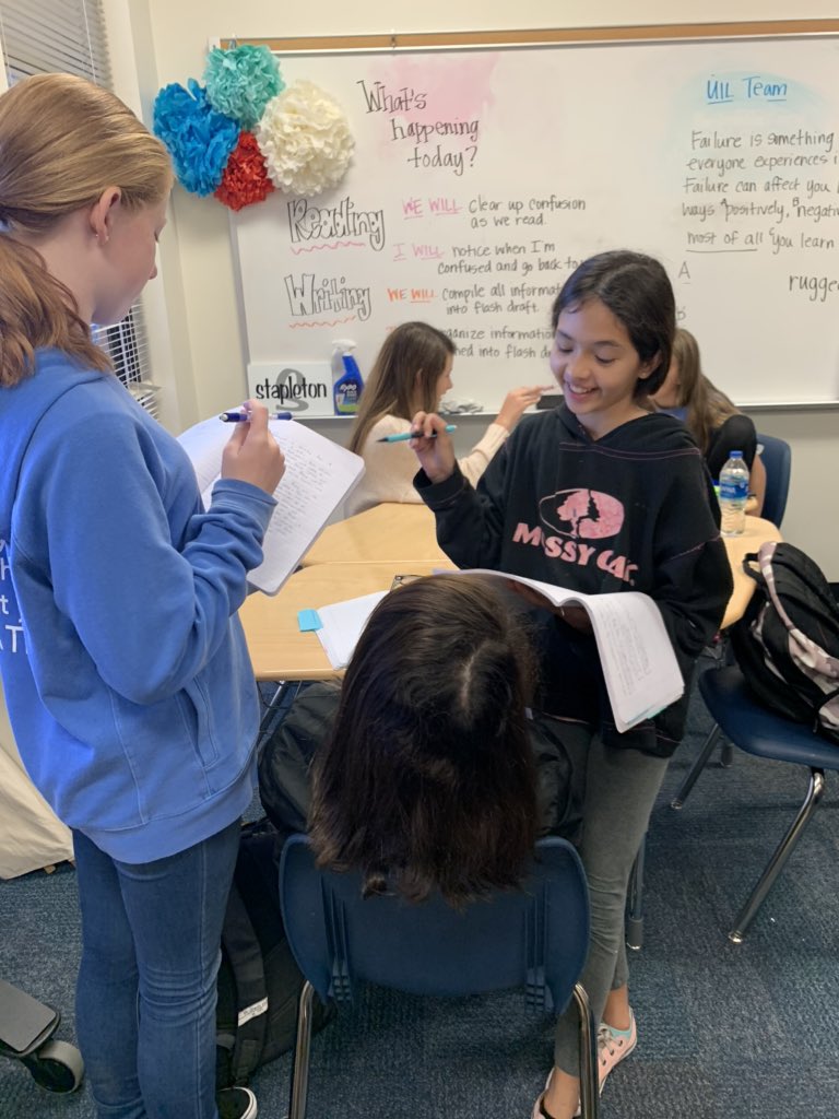 7thStapleton's tweet image. Practicing writing ✍️ in the air while making a claim on #teenactivism #flashdraft #boxesandbullets @TCRWP @DISD_DIS #DISjourney @tenilleshade