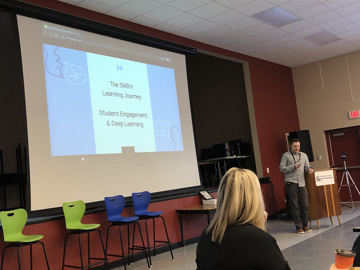 smrhbellisland's tweet photo. @mjhayley20 talking about our school on the big stage today at the New Administrators Conference! So great to see other schools interested in learning about what we’re doing at SMRH! #smrhislanderpride #learningrelationships #standardbased @NLESDCA https://t.co/NJ2zkzZq1v