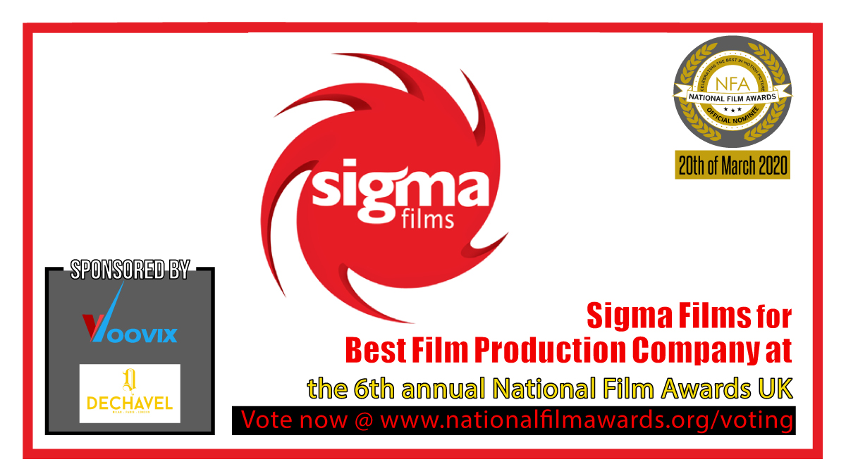 NATFilmAwards's tweet photo. Congratulations to #SigmaFilms nominated for #BestFilmProductionCompany at the 6th annual #NationalFilmAwardsUK. Vote now @ https://t.co/m9o5bhrBeR Follow @NATFilmAwards #NFA #NFA2020 #NFTA https://t.co/EVcVNFySoZ