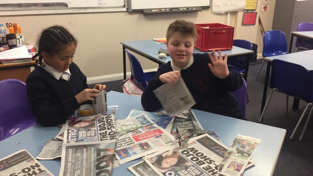 HolyName_School's tweet photo. KS2 Engineering Club completing this weeks challenge....building a bridge from sellotape and newspaper!! Will they succeed, pictures to follow... #afterschool #stem #STEMeducation https://t.co/rPCv1bp9ir
