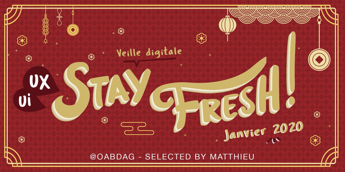 STAY FRESH Janvier 2020 by Matthieu 

Veille #Digital #DesignThinking #UX #UI 

Le nouvel an chinois approche, découvrez notre première veille de l'année !
stample.com/link/libraries…
Merci <a href="/forbes_fr/">Forbes France</a> <a href="/wttj_fr/">Welcome to the Jungle France</a> @Circulab_www <a href="/Newflux_fr/">Newflux</a> <a href="/LesEchos/">Les Echos</a> <a href="/SlaapMe/">YieYiu</a> <a href="/fabriciot/">Fabricio Teixeira</a> @caioab