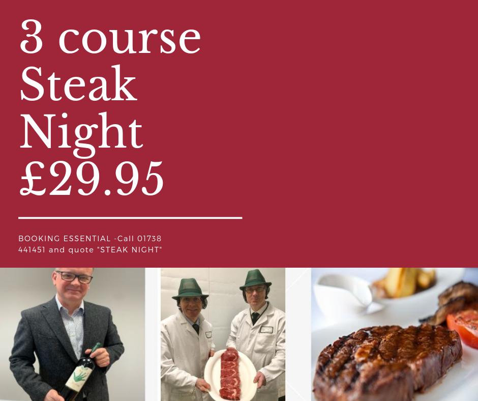63 Steak Deal! ❤️ Tuck into a prime rib eye of Scotch Beef served with skin on chips, béarnaise sauce, tomatoes, shallots &amp; roast garlic &amp; glass of wine only £29.95.
Book in by calling 01738 441451 and Quote 'Steak Deal' #steak #michelinguide #foodie