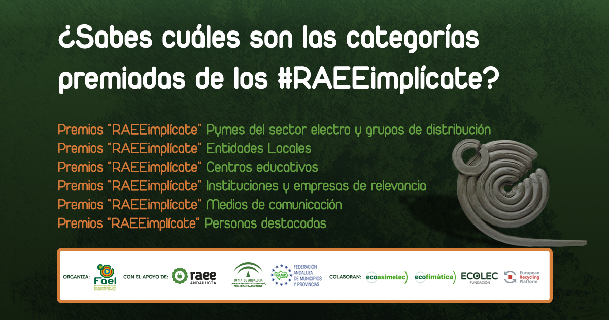 RAEEImplicate's tweet photo. Te presentamos las modalidades de los premios #RAEEImplícate:
👉#PYMES del sector electro y grupos de distribución
➡Entidades locales
👉#CentrosEducativos
➡Instituciones y empresas relevantes
👉Medios de comunicación
➡Personas destacadas
https://t.co/W437QbCnAz https://t.co/yntjL6NQZc