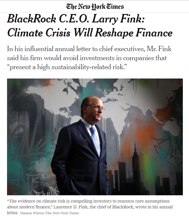EU_Finance's tweet photo. The largest asset manager in the world with nearly $7 trillion in investments, @blackrock,  announces "sustainability as our new standard for investing" and a "fundamental reshaping of finance" #investgreen #SustainableFinanceEU #EUGreenDeal @nytimes https://t.co/hxcvbBf2Ql https://t.co/3ljExbao47