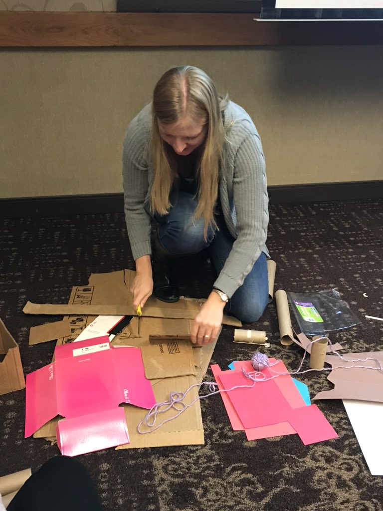 MissWilson_3rd's tweet photo. Session one complete at the #PurdueSTEMed Conference! We had a blast learning about STEM on a budget! @RyanParkRhinos #rplearns #apride https://t.co/1vOHz07qey