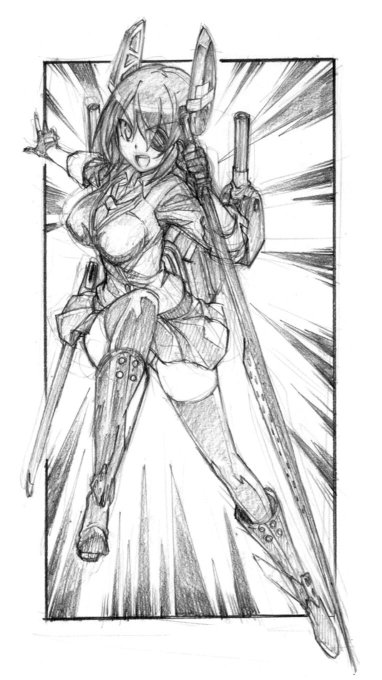 艦これの天龍。
同人用に描いたモノ。
カッコいいと可愛いが共存してるキャラはイイ! 