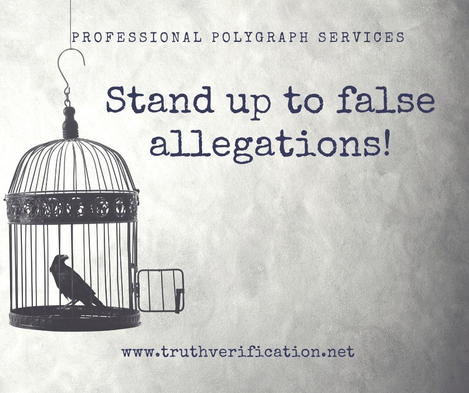 TruthPolygraph's tweet image. If you&apos;ve claimed your innocence and need proof, we&apos;re here to help! 🙂

Call today for more information about how our professional polygraph services can help battle false allegations!

📲 - (704) 868-6374

#TruthVerificationLLC #Investigations #Polygraph #PolygraphService