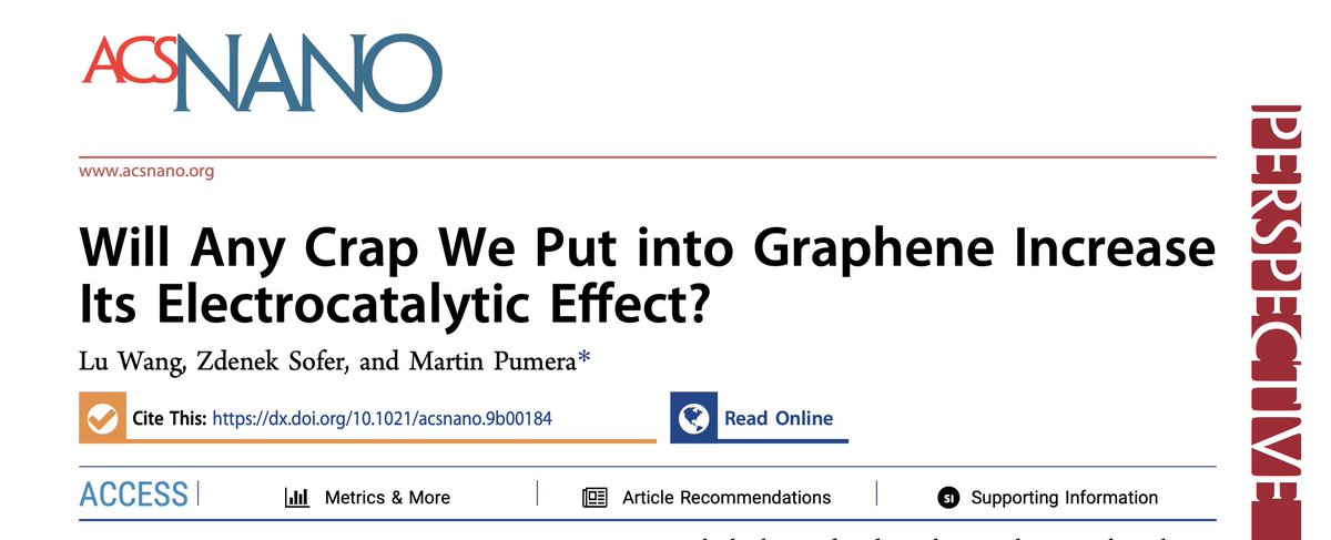 TawfiqueHasan's tweet photo. Thank you ACS Nano, the handling Editor and of course, the @PumeraGroup. About time!
"Will Any Crap We Put into Graphene Increase Its Electrocatalytic Effect?" #crapscience #graphene
https://t.co/Xc2S2l78uI https://t.co/8VTZamRoLH