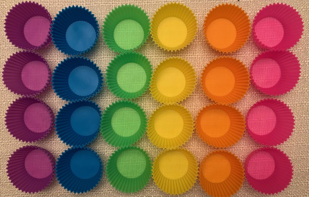 JUMP_Math's tweet photo. Silicone baking cups are a favourite #mathmanipulative (physical learning tool) for our Teacher Support & Outreach Managers - Endless possibilities! #reusable #numbersense #sorting #numbersense #patterning #addition #multiplication #division #iteachmath #JUMPMath #nonprofit https://t.co/JWu6OFWxT7
