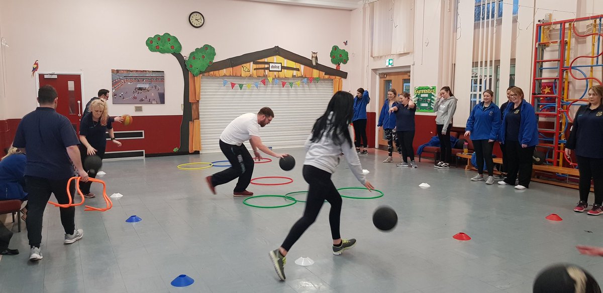Eastwardprimary's tweet photo. Bouncing around in Mr Lomax's PE lesson. Teachers learning too! #pe #fitness #bouncingaround https://t.co/H2VjjSjK4r