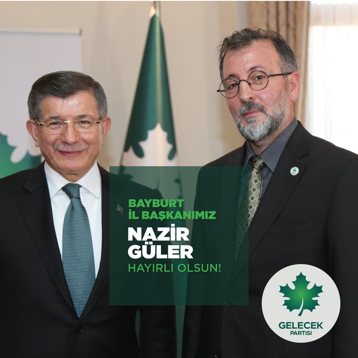 Bayburt İl Başkanımız Sayın Nazir Güler hayırlı olsun. 

🇹🇷 Gelecek Türkiye'nin, Gelecek Bayburt'un.