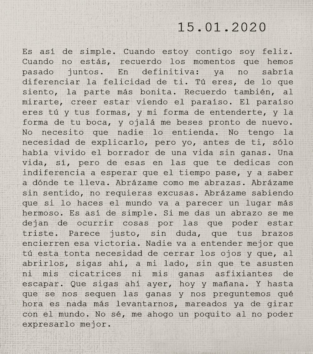 ⠀⠀ 
   ⿻; 𝙁𝙚𝙡𝙞𝙘𝙚𝙨 𝙙𝙤𝙨 𝙢𝙚𝙨𝙚𝙨. · * . ˚

Gracias por hacerme sonreír, por regalarme y compartir conmigo un pedazo de tu vida y tu día a día. Han sido dos meses de recuerdos increíbles y me emociona saber que tendremos muchos más. Te amo un mundo y más, siempre más.