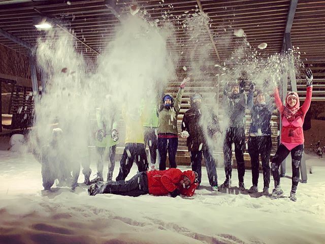 Nov_Proj_YVR's tweet photo. F U N ✅ ... small, but mighty group of yahoos showed up this am!! ❄️🦁❄️ #snowmageddon #cantstopwontstop #gohardidiotgene #safetythird #funfunfun #letitsnow #novemberproject #weatherproof #community #THISSHITISGOOD https://t.co/6bMspktCUx https://t.co/RtoZsuzHbG