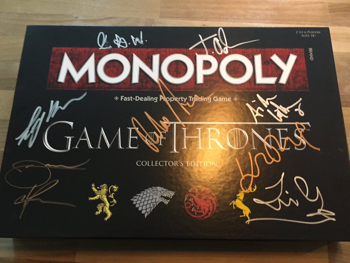 wbshopUK's tweet photo. Another chance to #Win a #GameofThrones Monopoly set signed by a few of the cast, RT &amp; Follow to enter.

Signatures include: Daniel Portman (Podrick), Pilou Asbæk (Euron Greyjoy), Rory McCann (The Mountain) &amp; Isaac Hempstead Wright (Bran Stark) .

T&amp;C's: https://t.co/DlsBVNKSF7 https://t.co/YOeHICj2k0