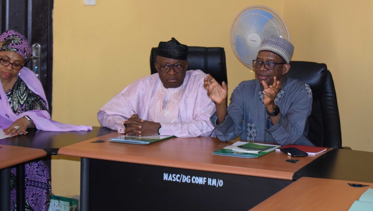NASC_NG's tweet photo. YESTERDAY: Dr. Muazu Abdulkadir, Permanent Secretary @FmardNg paid a courtesy visit to NASC Headquarters, Sheda, FCT and was accompanied by Mrs. Babangida, Director FDA. He was received by Dr. Phillip Ojo, DG NASC and the management team. https://t.co/PwdhCMRF4q