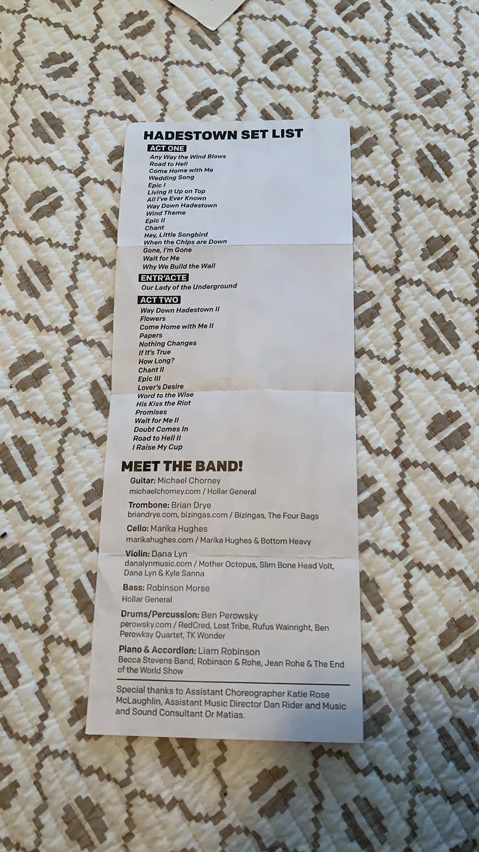 when you’re packing up your apartment and find this gem from the NYTW production of <a href="/hadestown/">Hadestown</a> (<a href="/anaismitchell/">Anaïs Mitchell</a> + @rachelchavkin) and you carefully place it in the ‘never toss’ pile.