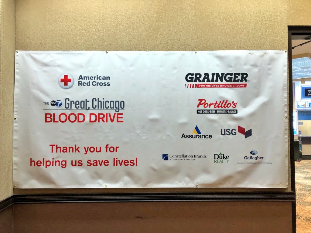 indianaRedCross's tweet photo. Got a full house here in Munster, IN for the Great Chicago #blood drive! Ashley from @hoistmh wins for the first #blood donation of the day! Thank you for your life saving donation this morning! #GiveMoreLife #INRedCross https://t.co/CERuSxUT3R