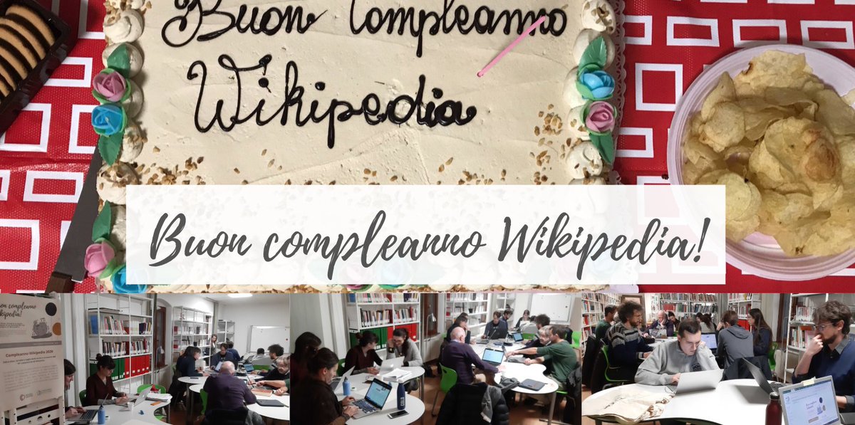 Buon compleanno #Wikipedia! Oggi l'enciclopedia libera più grande al mondo compie 19 anni. Noi la festeggiamo con una maratona di scrittura di voci al @CCITrento di Trento. Ci siamo fino alle 20, vi aspettiamo! Grazie a @WikimediaItalia per il supporto