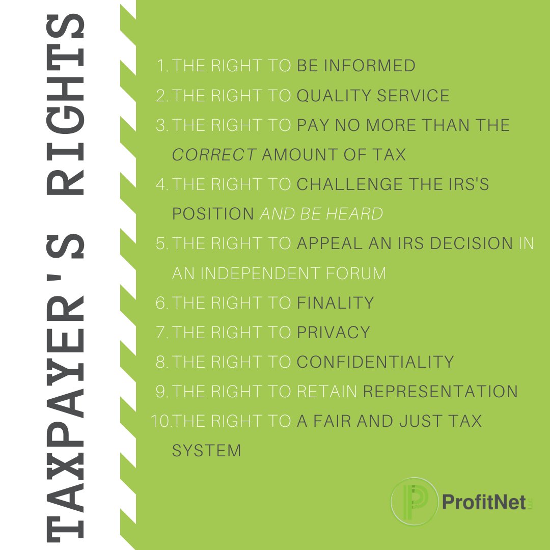 ProfitNetLLC's tweet photo. #IRSTaxTip: All taxpayers should know their rights. https://t.co/zFb7ZUJN86

Back to Top https://t.co/Aj99VL22wE