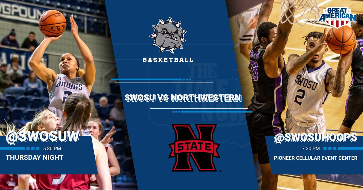 SWOSUAthletics's tweet image. Tomorrow is Rivalry Night at the Pioneer Cellular Event Center as the Dawgs &amp;amp; Lady Dawgs host Northwestern! 

It’s also Corporate Night for @ASAP_GenStor &amp;amp; @PioneerTeleCoop, who will have giveaways throughout the night! 

#TheTimeIsNow