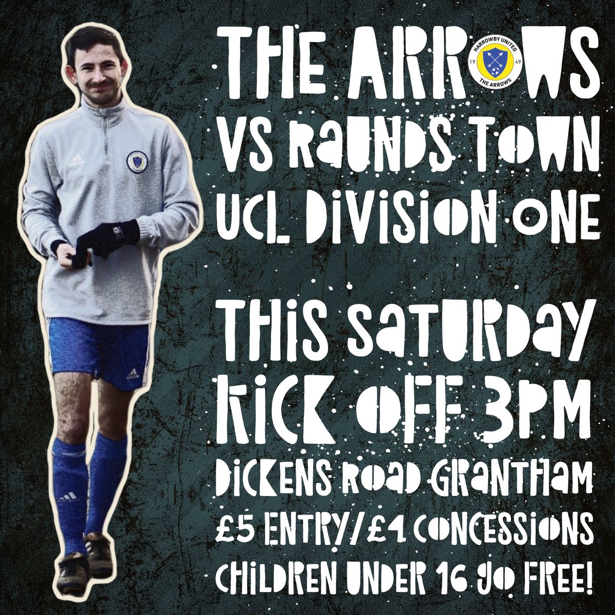 My promotional poster for this Saturday’s United Counties Division One match between <a href="/harrowbyutd1949/">Harrowby United FC</a> and <a href="/RaundsTown_FC/">Raunds Town FC</a>.

<a href="/utdcos/">UCL</a> <a href="/UCLFanZone/">UCL Fan Zone</a> <a href="/lincsfc/">LincsFC</a>