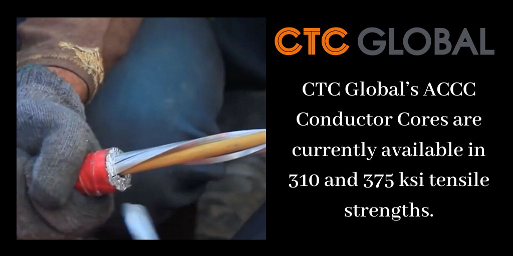 CTC_ACCC's tweet image. CTC Global&apos;s ACCC® Composite Core offers a strength to weight ratio approximately six times better than steel, with a coefficient of thermal expansion about ten times lower. Visit to learn more &amp;gt;&amp;gt; bit.ly/3aePBts 
#ACCCCompositeCore #HighStrengthCompositeCore