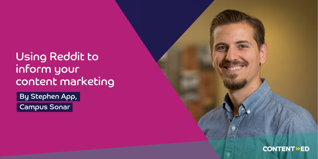 Stephen App on the right. Text reads "Using Reddit to inform your content marketing".