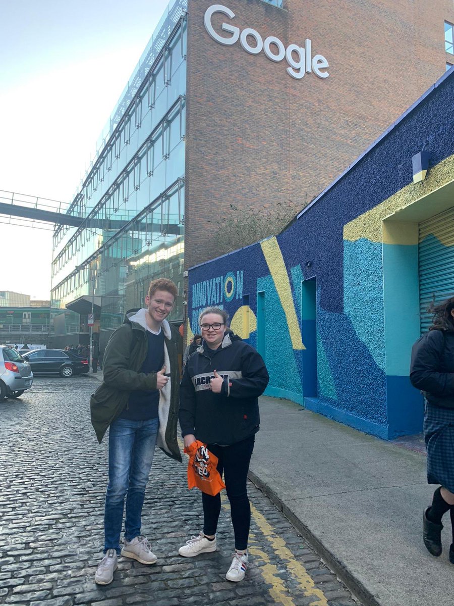 Skerries_CC's tweet photo. Caitríona and Mike here, our #SIDAmbassadors, after enjoying a day at @google HQ. Thanks so much to @webwise for the fantastic #SID2020 #Connected training! #FeelingMotivated #HackingHate #SkerriesCCSaferInternetDay2020 #BeInCtrl https://t.co/8d8FVpm2ru