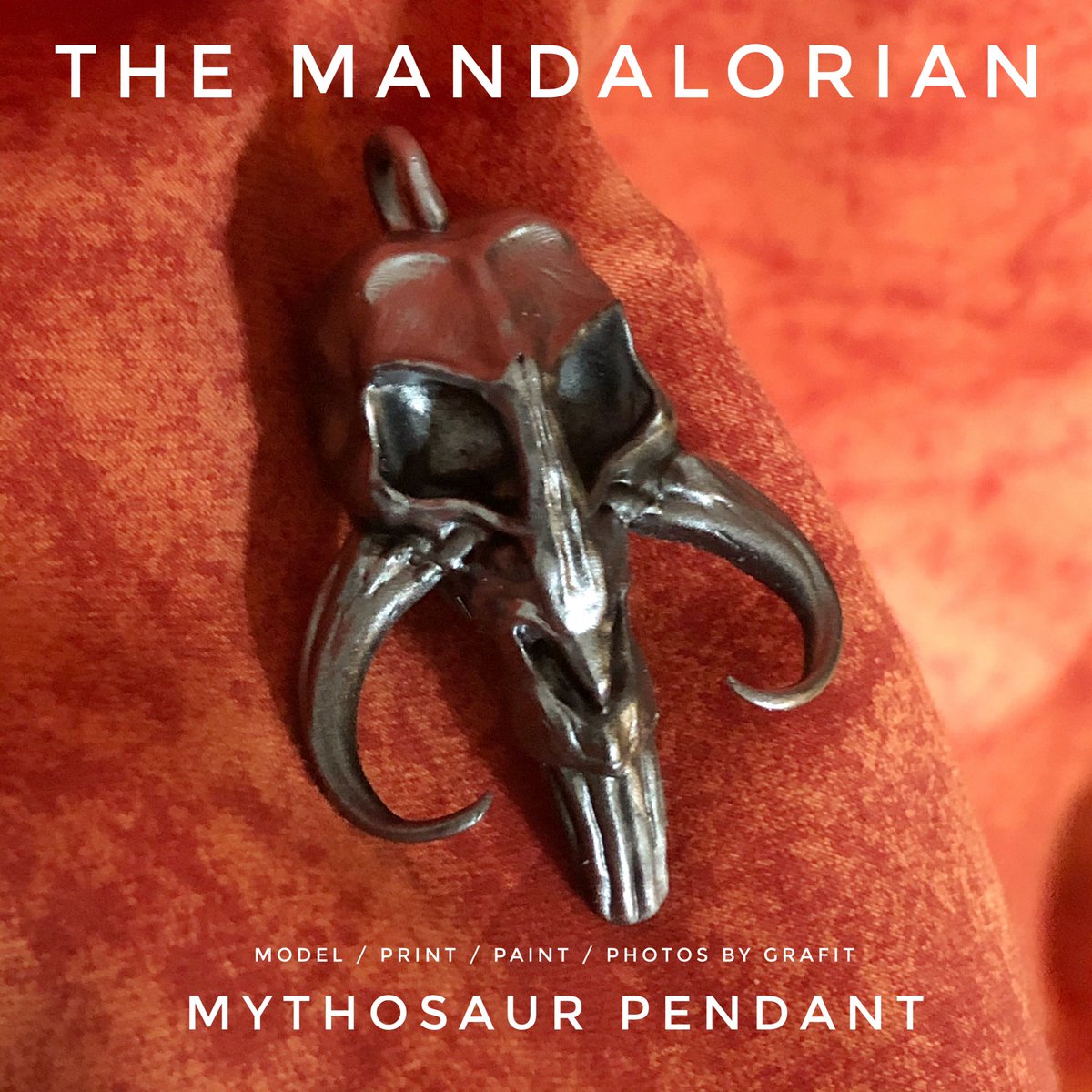 grafitomi's tweet image. Updated version of my #TheMandalorian #Mythosaur pendant. Resin printed on the @anycubic3dprint Photon. Airbrushed glossy black then stainless steel paint. Is this the way? Dunno.  I like it. 🤣 #sharelearngrow #starwars #jewelry #pendant #BabyYoda @UncleJessy4Real @coregeeknet
