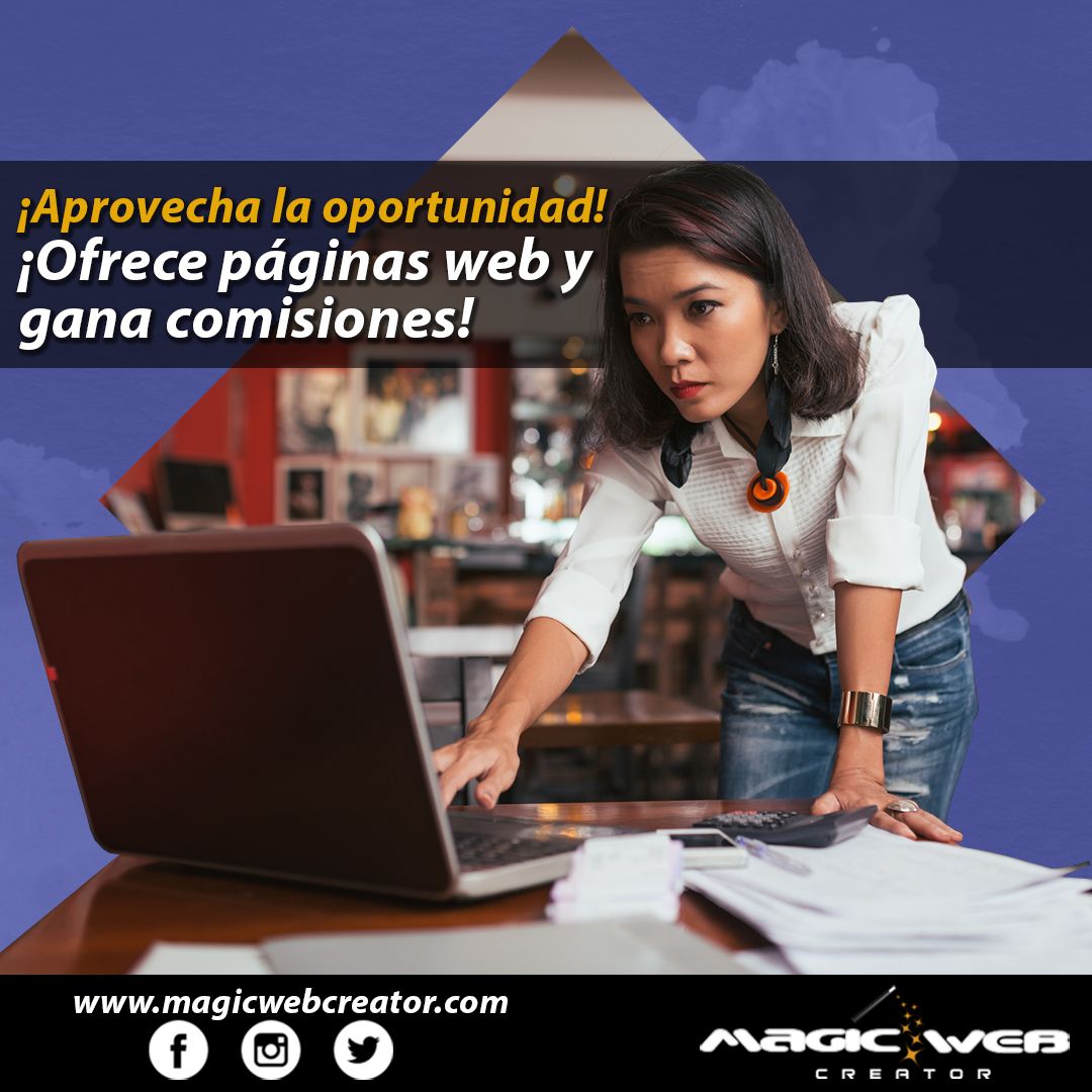 MagicWebCreator's tweet photo. ¿Tus clientes te preguntan si ofreces desarrollo web? Con #MagicWebCreator puedes ofrecer planes de diseño web y ganar una comisión por cada venta. #WebDesign #Marketing #DigitalMarketing #PaginaWeb #DesarrolloWeb #Startups #USA #Florida #Miami #Orlando #Houston #Atlanta #NewYork https://t.co/OYHnHVAZRn