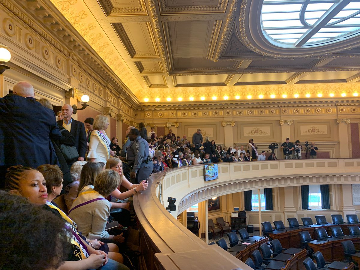 Nearly time for the VA House of Delegates to vote on the ERA!  ⁦<a href="/CarolJenkins/">Carol Jenkins</a>⁩ ⁦<a href="/BettinaHager/">Bettina Hager</a>⁩ are there as witnesses for the ⁦<a href="/ERACoalition/">ERA Coalition</a>⁩.