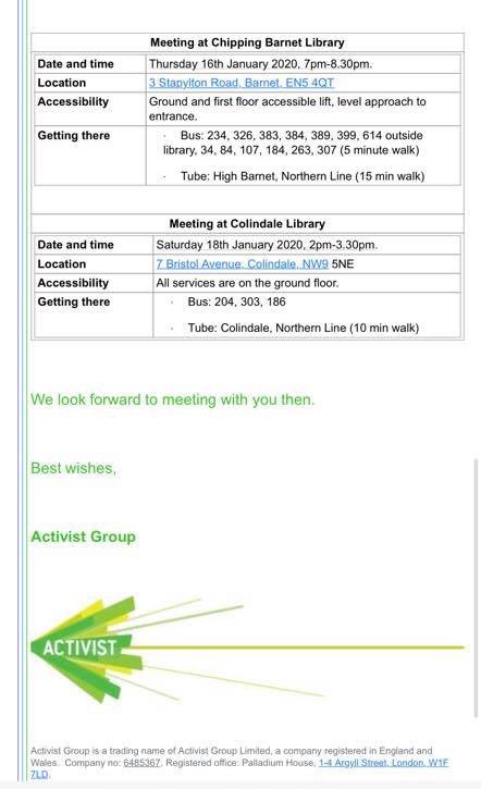 If you have something to say about the cuts to Barnet’s library service, there are 2 public meetings being run: one at Chipping Barnet Library tomorrow evening Thursday 16 Jan at 7pm and one on Saturday (18 Jan)  at Colindale library at 2pm! It hasn’t been well-publicised...