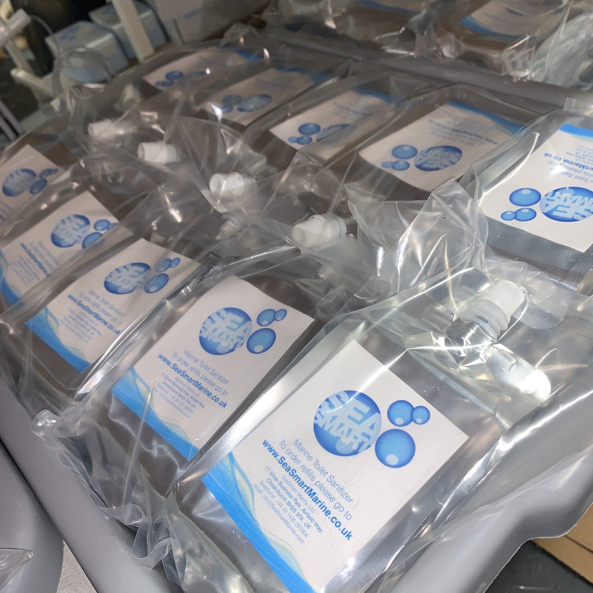 SeaSmartMarine's tweet photo. SeaSmart infill pouches in the making! Buy your refills now at https://t.co/hT7f20Dq0E - get just 1 or save money by stocking up and buying our multipacks of 2,4 or 10! 

#seasmartmarine #seasmart #refill #boating https://t.co/bVijyx3Qls