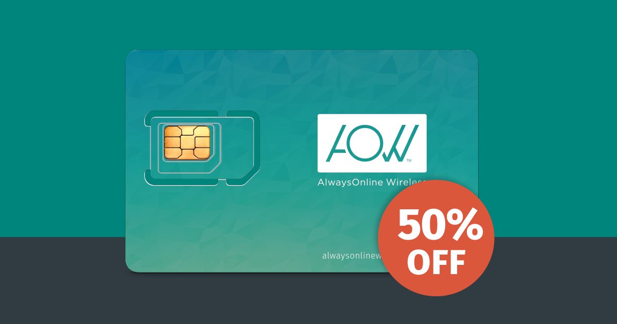 AOWireless's tweet photo. Our #SIM #Sale ends at 11:59pm PST tonight! Don’t miss your chance to save 50% on our SIM cards for global, on-demand 4G LTE data. https://t.co/F8zLh41qJC https://t.co/ZbnboU4bac