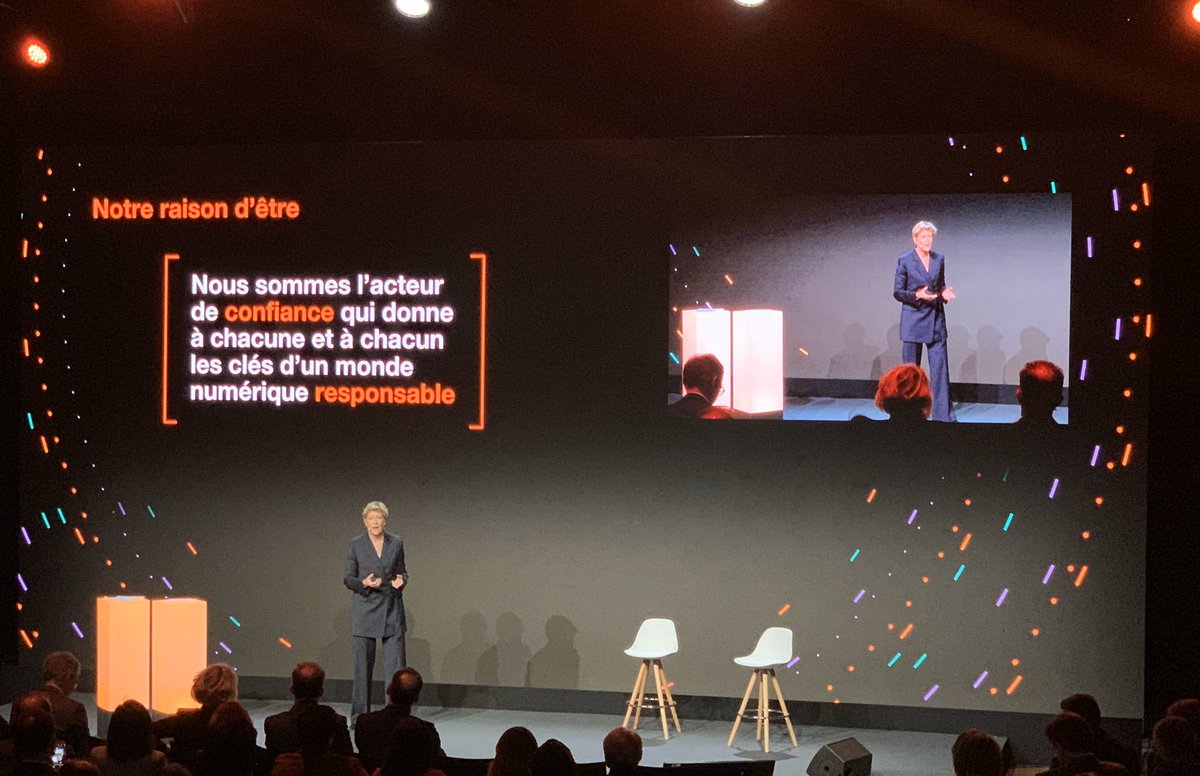 Blanketing's tweet photo. Quand @fabiennedulac présente le projet #Engage2025 d’@orange tu te dis que tu as de la chance de travailler dans une entreprise dont la raison d’être est en cohérence avec les attentes de ses salarié.e.s même jeunes : ambitieuse, digitale, engagée et durable 🌱 #ProudToBeOrange https://t.co/D3wIdPjJRl