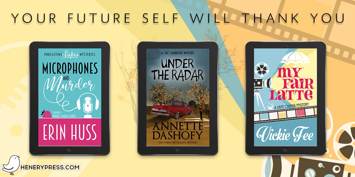 Here's your #WednesdayWants list! #Preorder these fabulous titles from <a href="/ErinHoganHuss/">Erin Huss</a>, <a href="/Annette_Dashofy/">Annette Dashofy</a>, &amp; <a href="/vickiefeeauthor/">Vickie Fee</a>.

MICROPHONES AND MURDER: henery.press/microphones

UNDER THE RADAR: henery.press/radar

MY FAIR LATTE: henery.press/latte