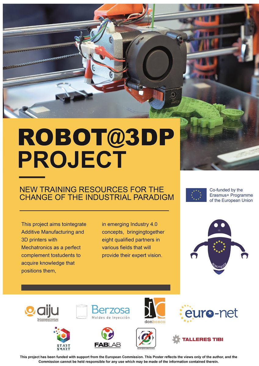 EUROPEDIRECTBAS's tweet photo. Poster of the project #ROBOT3DP #ErasmusPlus #KA2 https://t.co/ptvldR2x1y
