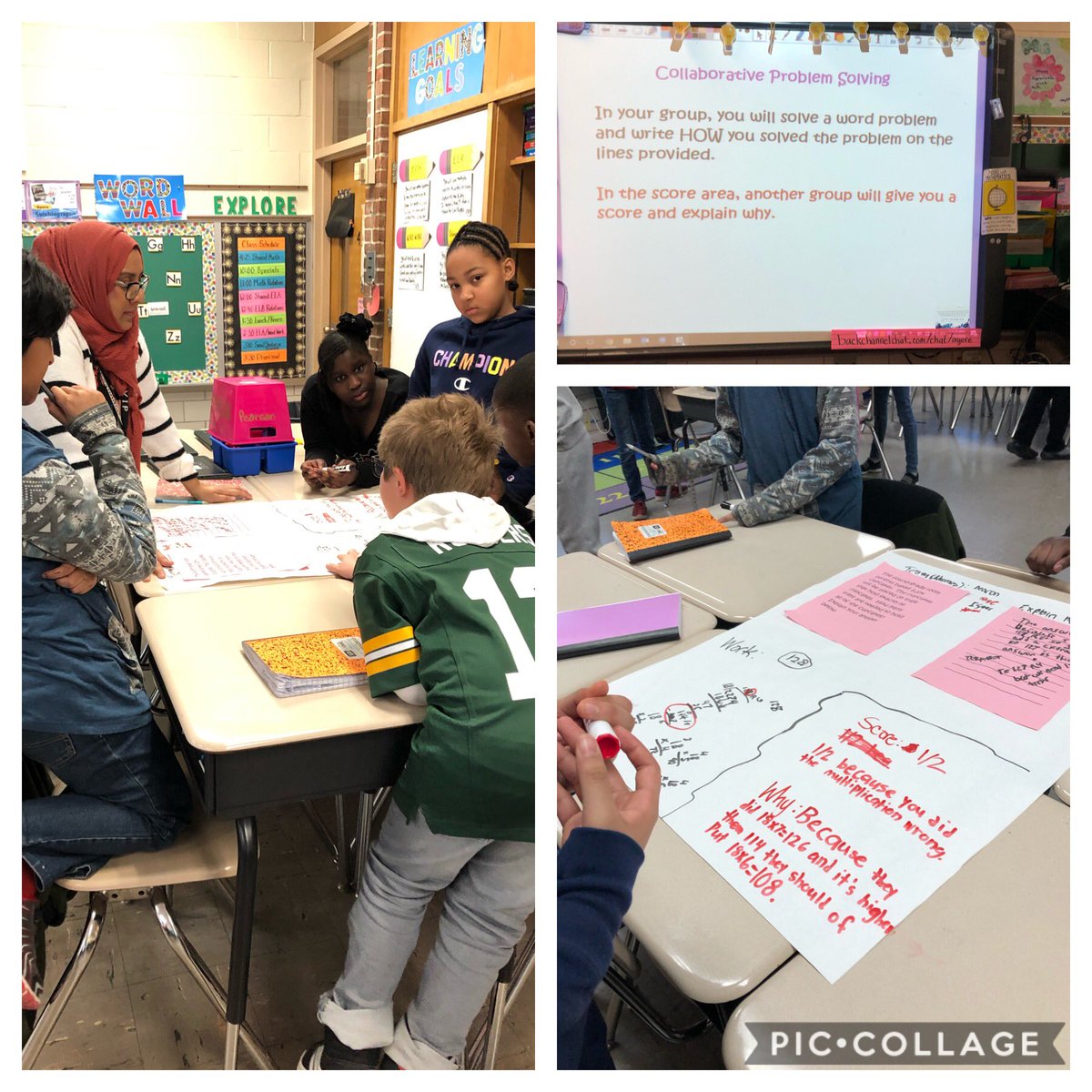 Ms. El-Fahoumy’s fourth graders engaged in collaborative problem solving peer feedback conversations.