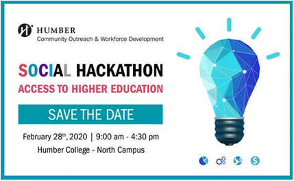 Access to Higher Education Social Hackathon. It's a full-day of community, school and industry partners engaging to develop systems-thinking design solutions for post-secondary access issues. Save the date: Feb. 28, 9-4. Registration and more details to come. #AccessPrograms