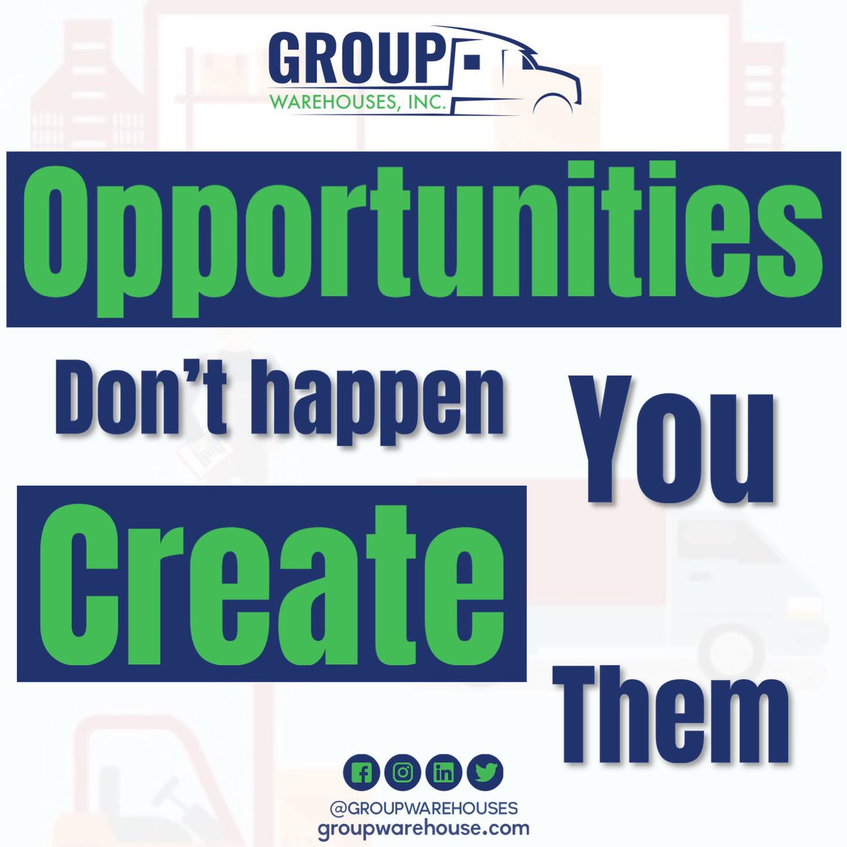 GroupWarehouses's tweet photo. What’s your next opportunity? Create it. Take action on it.
.
#opportunity #opportunities #opportunityknocks #opportunityawaits #opportunist #create #createeveryday #createyourlife #creativity #takeaction #takeactionnow #actions #3pl https://t.co/0IU3oqaIXk
