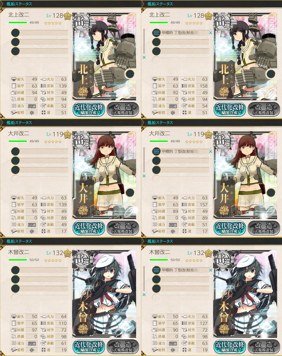 パルサー 夏イベント情報縛り中 甲標的 丁型改 蛟龍改 を雷巡に装備させてみました 北上が雷装 2 回避 2 大井が雷 装 1 回避 2 木曾が火力 1 雷装 7 装備させる艦のスペックが下がるほどマイナス補正が大きくなっていくのは何だかちょっと酷いような