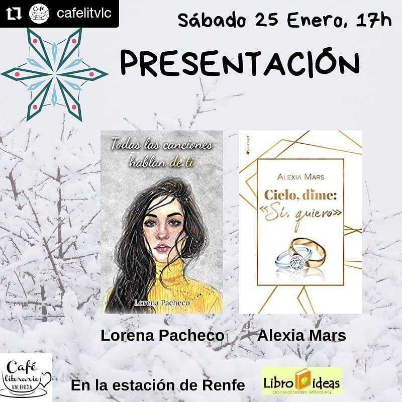 LorenaPachecoF's tweet photo. El próximo 25 de enero @AlexiaMars1 y yo estaremos en el @cafelitvlc hablando de libros. Gracias por invitarnos, chicas❤ https://t.co/Z0M8RwnAhG